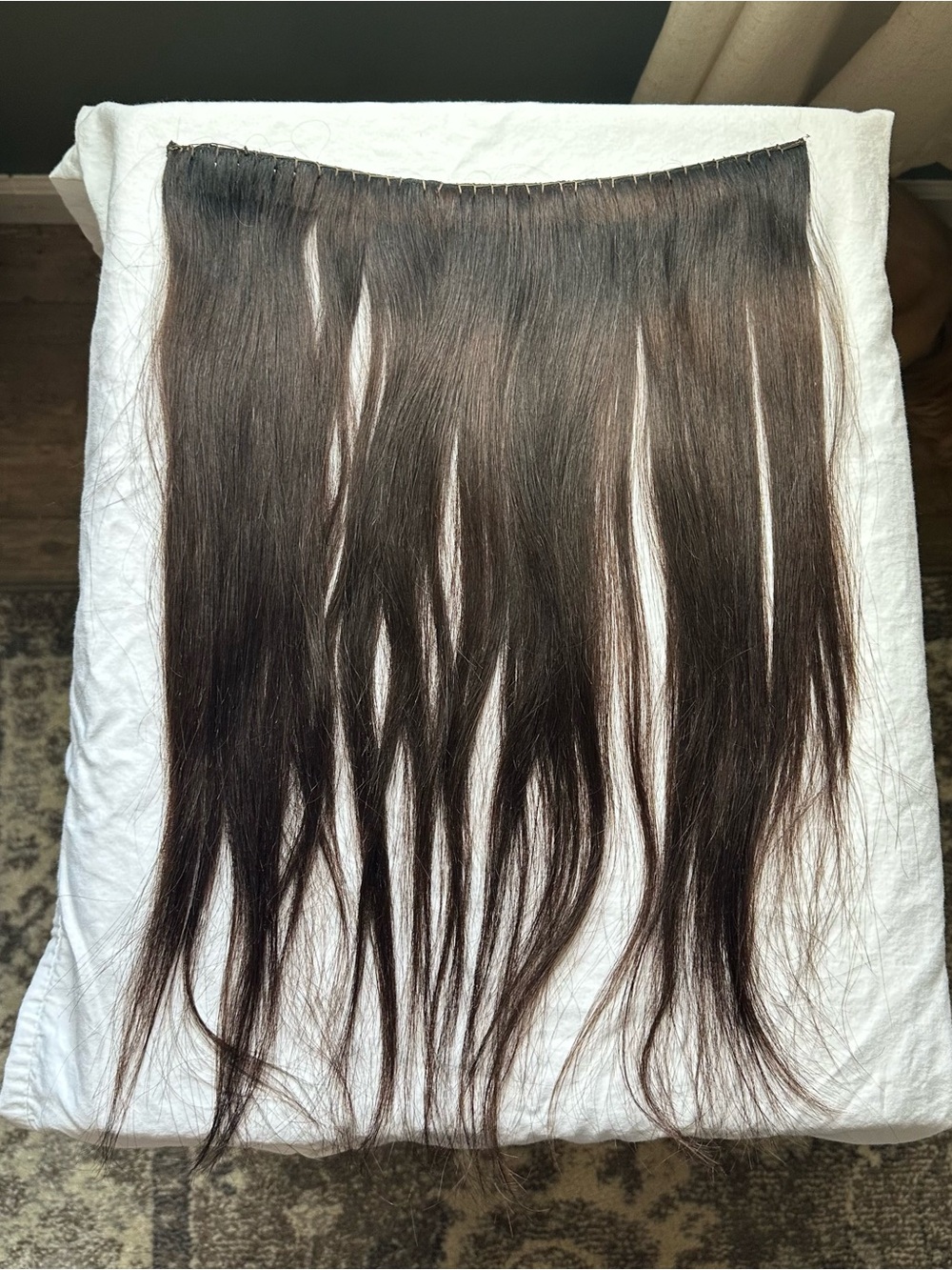 Bellami Off Black/mocha Cream Flex Weft 18” Human Hair Extensions - Picture 8 of 11